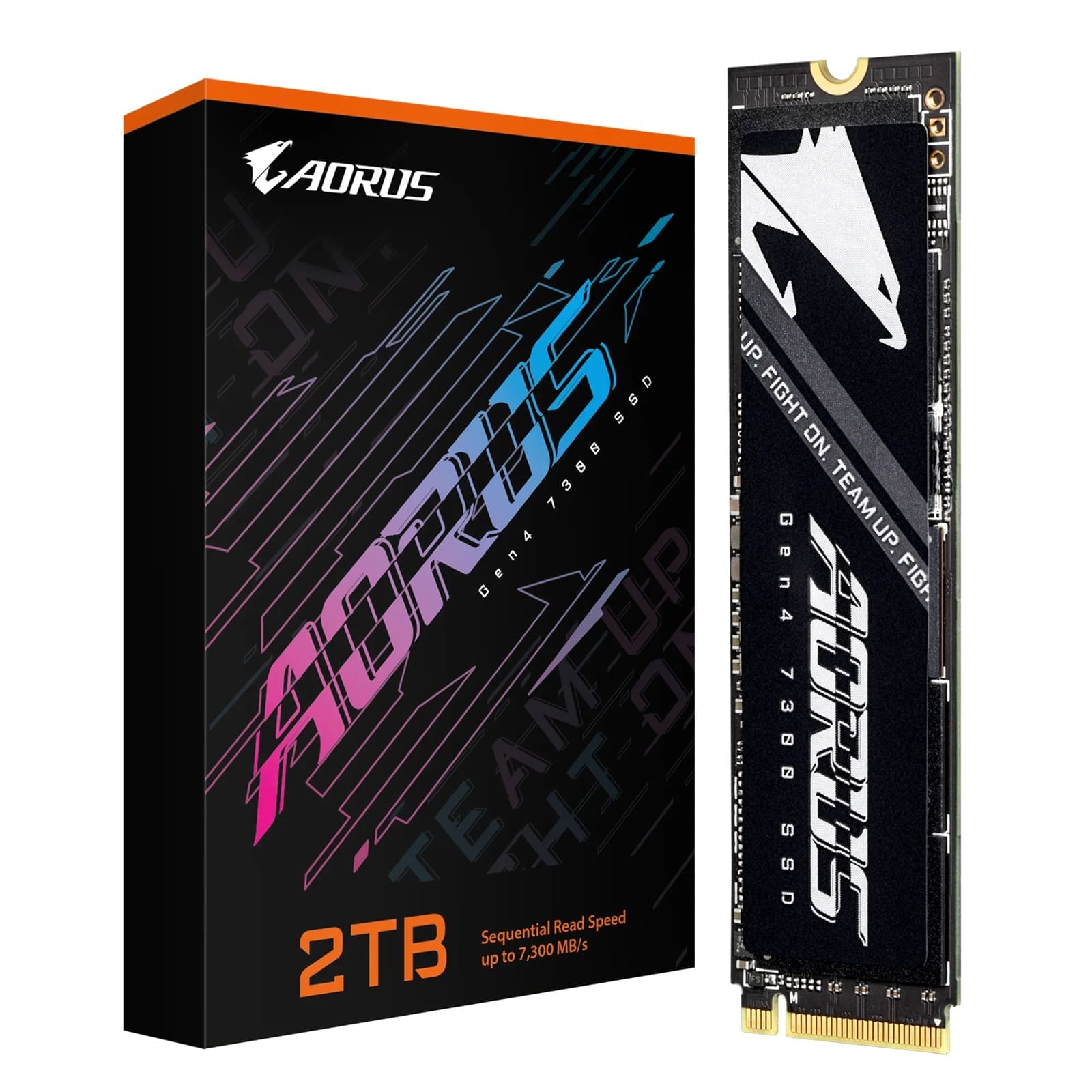 Gigabyte AORUS Gen4 7300 SSD 2TB PCIe4x4 NVMe1.4 M.2 2280 3D TLC DDR4 2GB 7300/6850MB/s 80×22×3.5mm MTBF1.6M 8.1W/7.4W 5yr/1400TBW