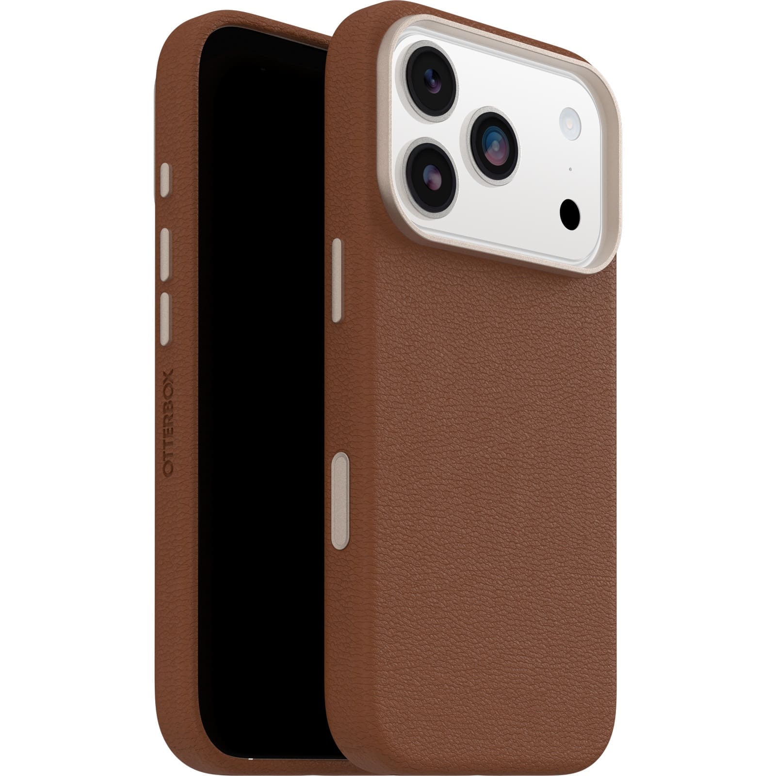 OtterBox Symmetry Cactus Leather MagSafe Apple iPhone 17 Pro (6.3") Desert Saddle (Brown) - (77-99049), DROP+ 3X Military Standard, 7 Years Warranty