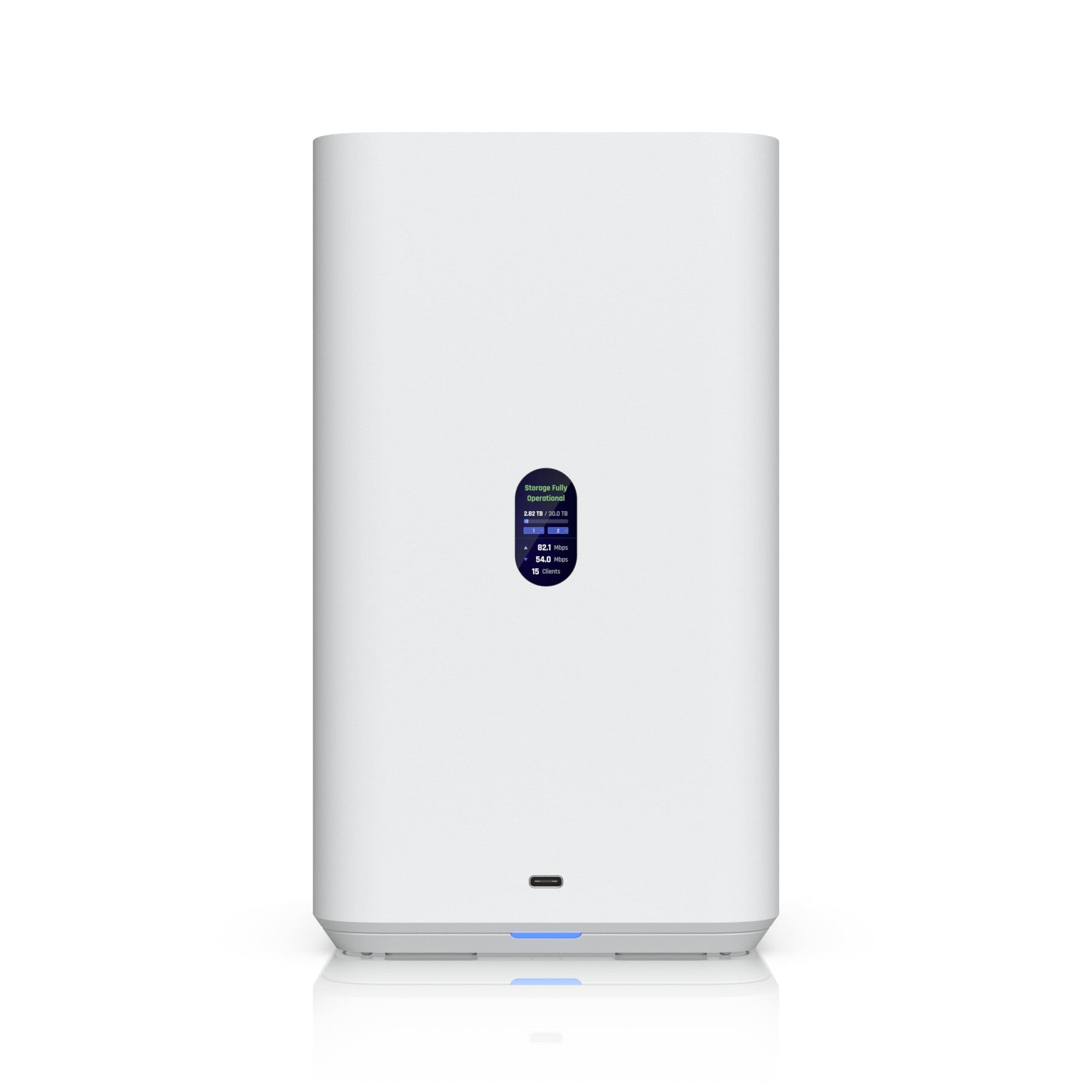 Ubiquiti UNAS 2, White, UniFi Network Attached Storage (2) 3.5" HDD Bays, 2.5 GbE Networking, USB-C Connectivity, Included PoE++ Adapter, Compact Foot