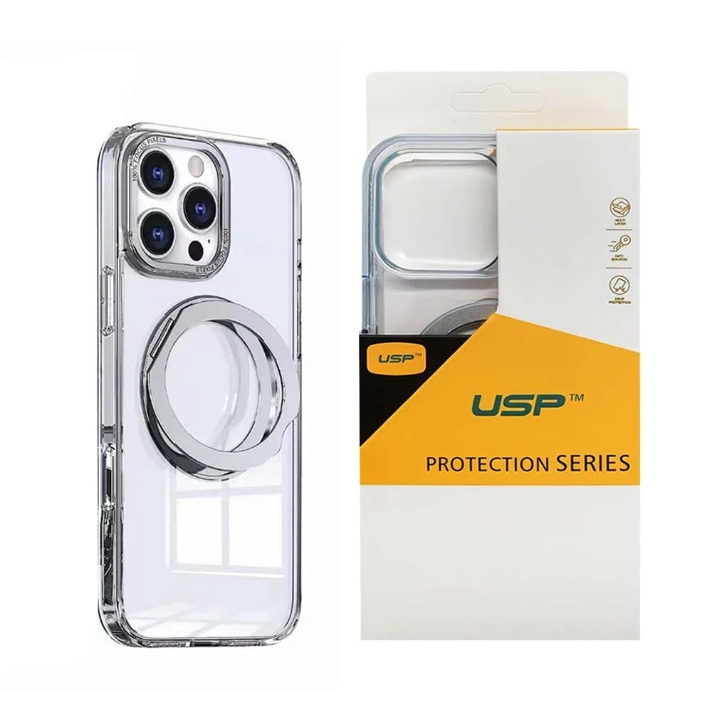 USP Apple iPhone 17 Pro (6.3") Clear Case with MagSafe - Crystal Clear, 360° Rotatable Ring-Stand, Scratch Resistant, Lightweight, 3 Year Warranty