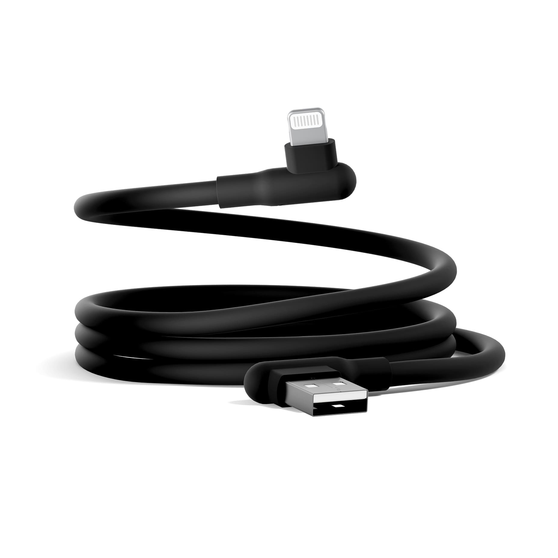 Cygnett DriveSync Right Angled Silicone Lightning to USB-A Cable (0.7M) - (CY5667CCACB), 2.4A/12W, 480Mbps, Drive Sync, 2 Years Warranty