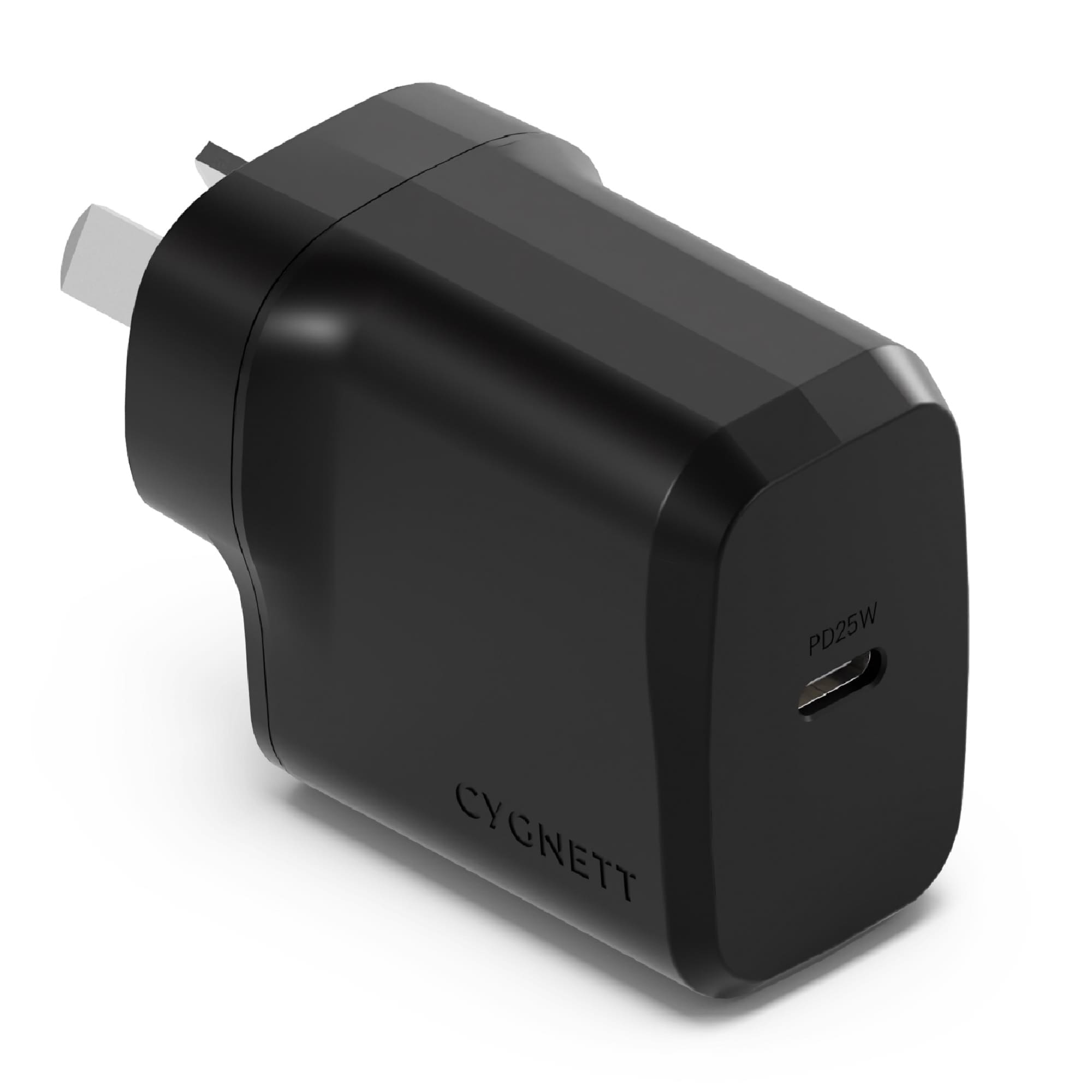 Cygnett PowerPlus 25W USB-C PD Fast Wall Charger-Black(CY4735PDWCH), Palm-Size,Portable,Best for iPhone,Samsung's PPS USB-C Devices,2 Years Warranty