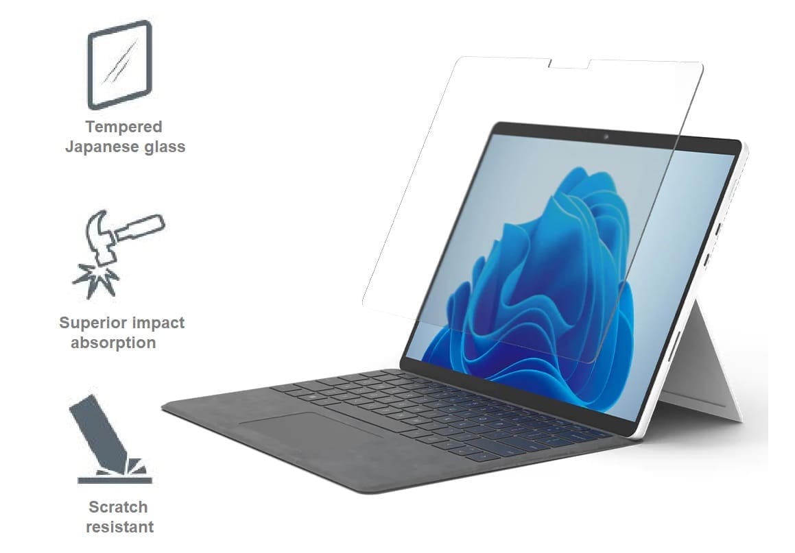 EOL Cygnett OpticShield Microsoft Surface Pro 8 Tempered Glass Screen Protector - (CY4053CPTGL), Superior Impact Absorption, Scratch Protection