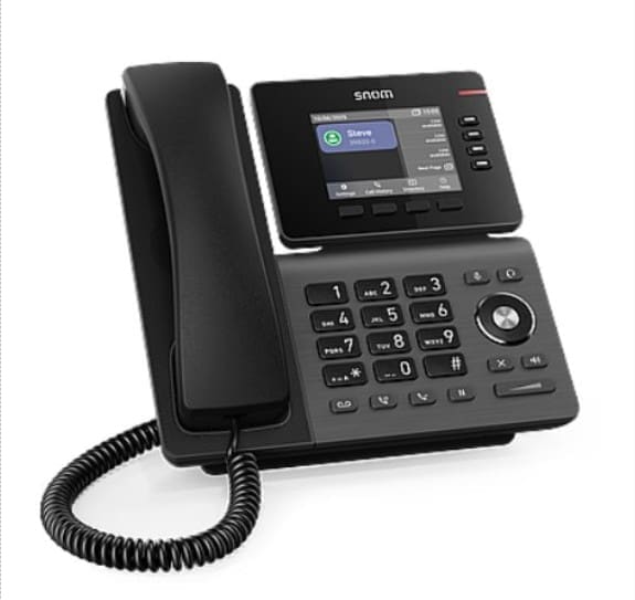 SNOM D810W The Snom D810W is the smart entry into professional IP telephony. Its colour display and built-in Wi-Fi offer modern usability