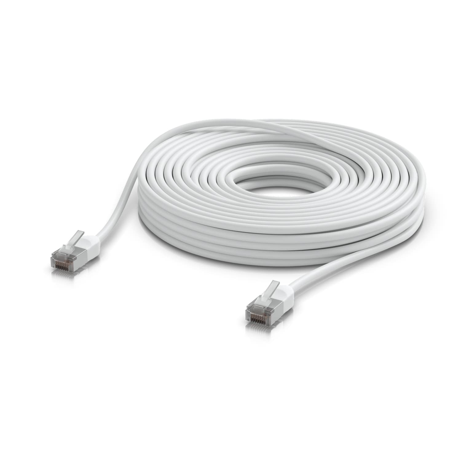Ubiquiti UniFi Premium Patch Cable Outdoor, 15M, White, Ultra-thin, Rugged, Shielded Patch, Designed Optimized, For 10 GbE networking, 2Yr Warr