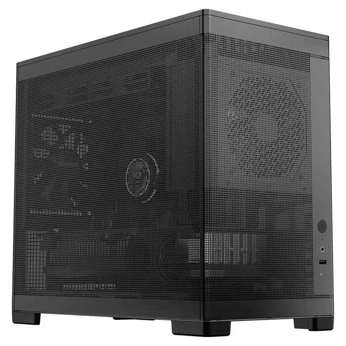 OKINOS Mini Art 4 OKINOS Mini Art 4, Mini Tower, mATX/ITX, 395×200×343mm, USB-C 10Gbps, Mesh side, 3×120mm fans, GPU ≤330mm, CPU ≤165mm, PSU ≤150mm