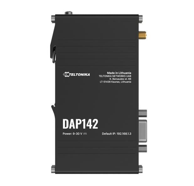 Teltonika DAP142 Industrial Access Point with RS232 Dual RJ45, Seamless Mesh Wi-Fi 4, Passive PoE DIN-rail Ready, PSU excluded