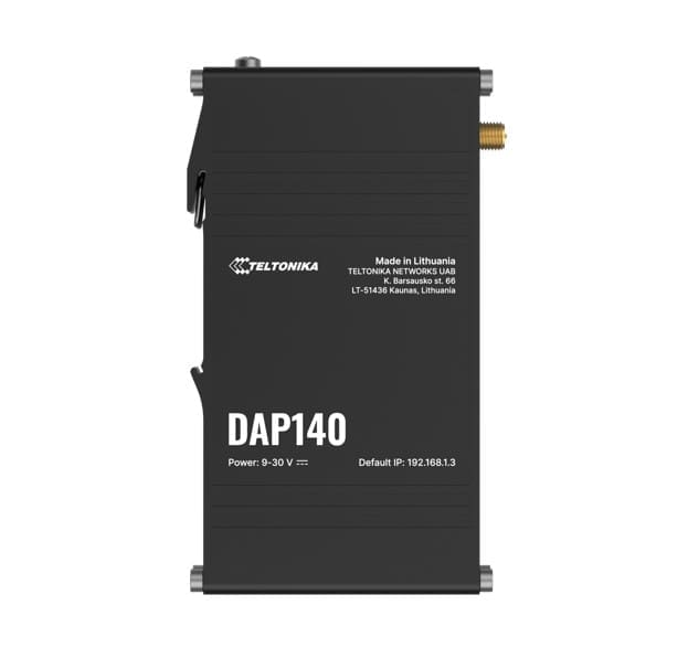 Teltonika DAP140 Industrial Wireless Access Point with Mesh Wi-Fi Fast Roaming, 2 x 10/100 RJ45, Dual LAN Passive PoE-In, DIN RAIL, PSU excluded.