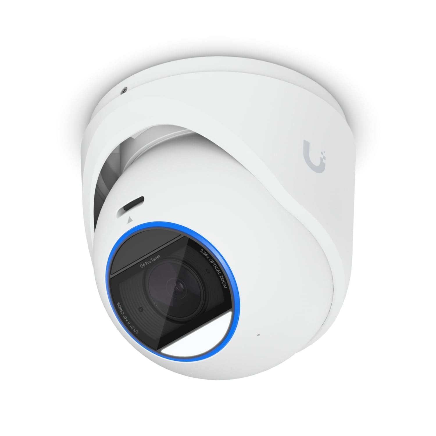 Ubiquiti G6 Pro Turret, White, All-Weather Tamper-Resistant 4K PoE+Cam, AI Engine, 2.36x Optic Zoom,1/1.2"CMOS, Light Clarity,L-Range IR Night Vision