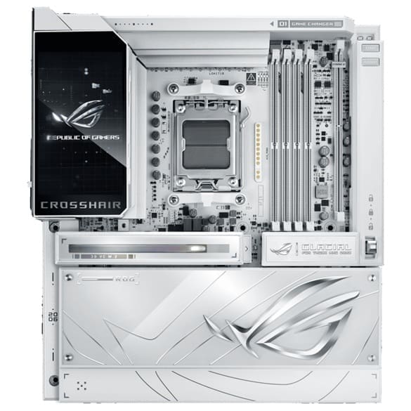 ASUS AMD ROG CROSSHAIR X870E GLACIAL, AM5, X870E, DDR5 256GB, PCIe 5.0, 7x M.2, Wi-Fi 7, Dual 10GbE, USB4, E-ATX, 2yr wty