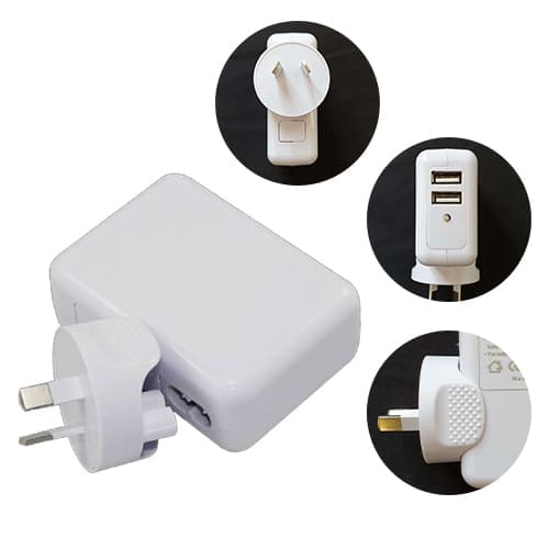 Astrotek USB Travel Wall Charger AU Power Adapter Plug 5V 2.1A 100V-240V 2 Ports White Colour for iPhone Samsung Smartphones USB Devices ~CBAT-USB-P