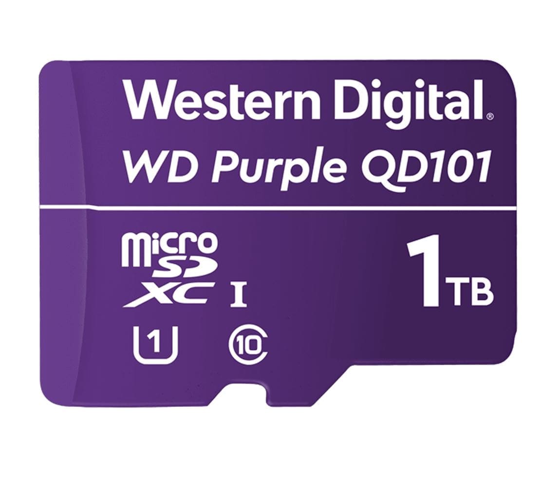 Western Digital WD Purple 1TB MicroSDXC Card 24/7 -25°C to 85°C Weather Humidity Resistant for Surveillance IP Cameras mDVRs NVR Dash Cams Drones