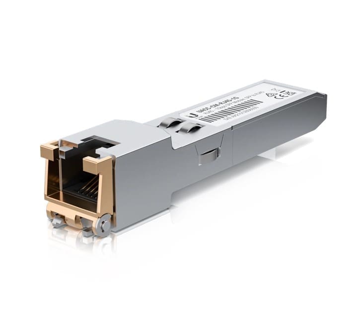 Ubiquiti SFP to RJ45 Transceiver Module, 1000Base-T Copper SFP Transceiver, 1Gbps Throughput Rate, Supports Up to 100m