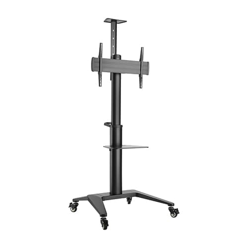 Brateck Ultra-Modern Aluminum TV Cart (Landscape/Portrait Orientation) Fit 37"-70" Up to 70Kg - Matte Black 890x760x2157mm (LS)