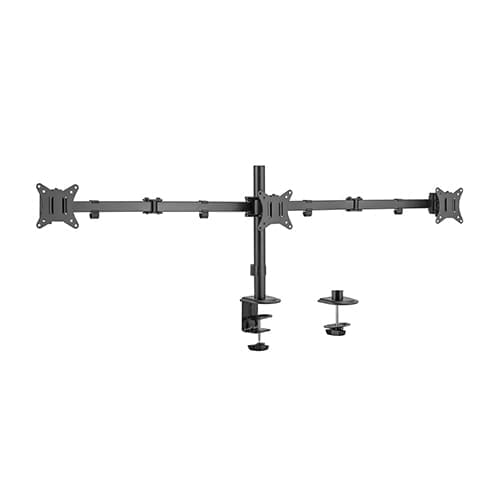 Brateck Triple-Monitor Steel Articulating Monitor Mount Fit Most 17"-27" Monitor Weight Capacity (per screen):7kg, VESA: 75x75,100x100(Black) (LS)
