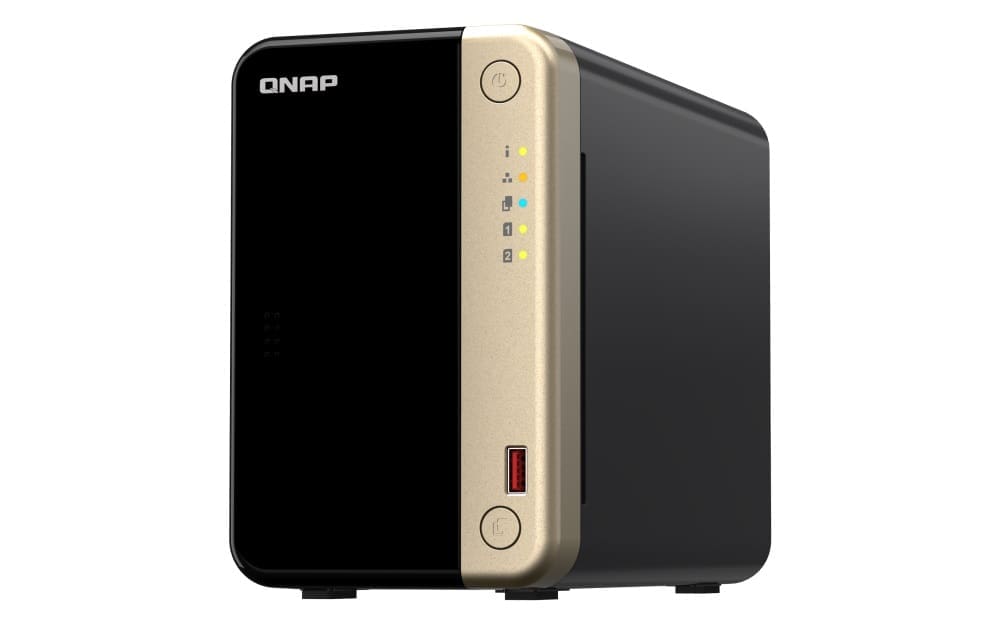 QNAP TS-264-8G 2 Bay desktop NAS 8 GB DDR4 onboard not expandable 2 x 3.5"/2.5" SATA 6Gb/s drive bays 2 x M.2 2280 PCIe Gen 3 x1 slots 2 x 2.5GbE