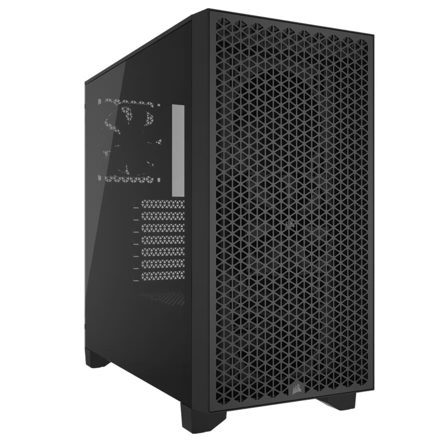 Corsair 3000D AIRFLOW Mid-Tower PC Case - Black, Steel, Tempered Glass, ATX, 7 Slots, 360mm GPU, 170mm CPU, 2yr wty
