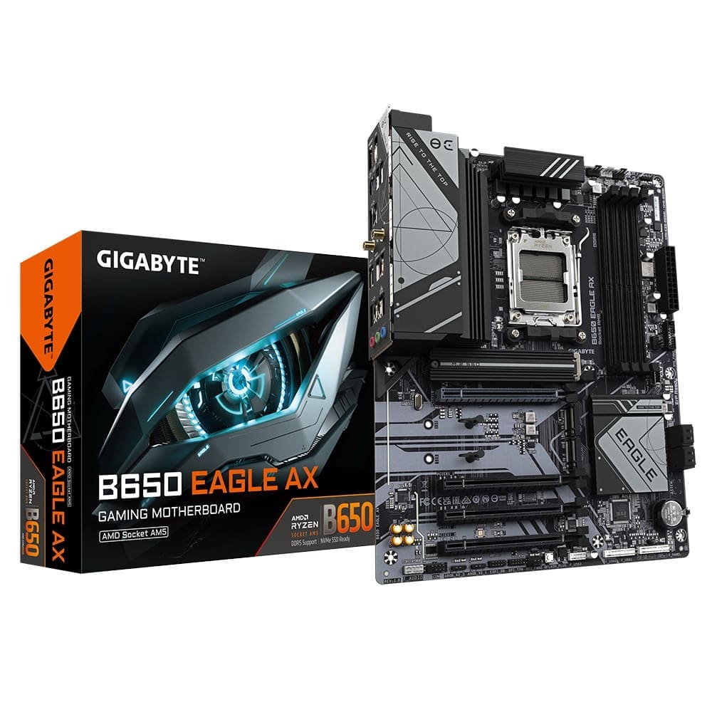 Gigabyte B650 EAGLE AX, AM5, 4 x DDR5 up to 256 GB, 1 x HDMI port, 4x PCI Express x16, 3x M.2. 4x USB 3.2