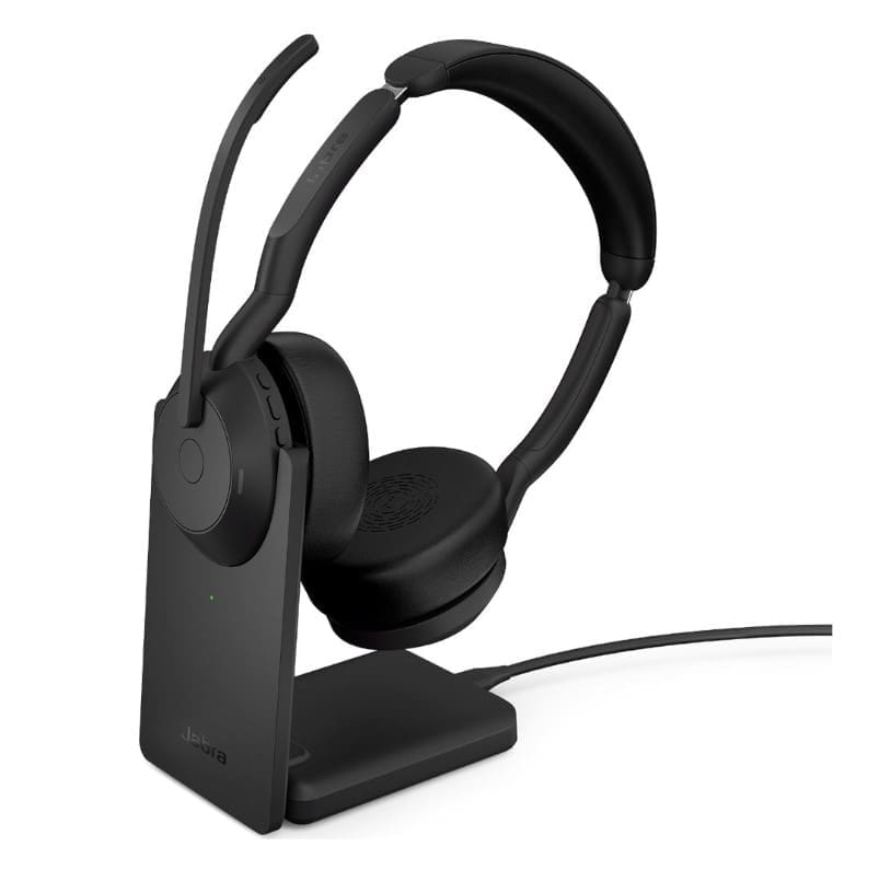 Jabra Evolve2 55 Link380a UC Stereo Stand USB-A, Link 380 Bluetooth® Adapter ,30m Wireless Range, 18 Hours Battery Life, ANC