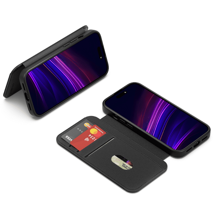 Cygnett MagWallet Apple iPhone 16 Pro (6.3") Case -Black(CY5022MAGWT),360° Protection,Multi-Angle,3x Card Slots,4FT DropProof,2 Years Warranty