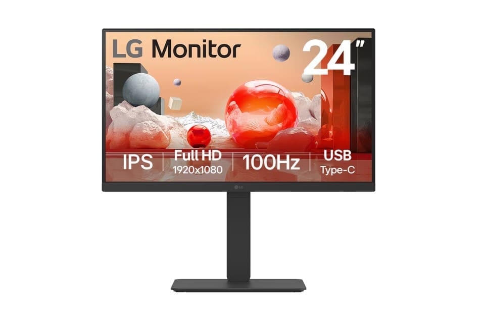LG 24" FHD IPS Business FHD 1920x1080 16:9, USB Type-C , Height Adjustment Tilt Swivel Pivot VESA Display Port, HDMI, Speakers x 2, 3yrs Monitor