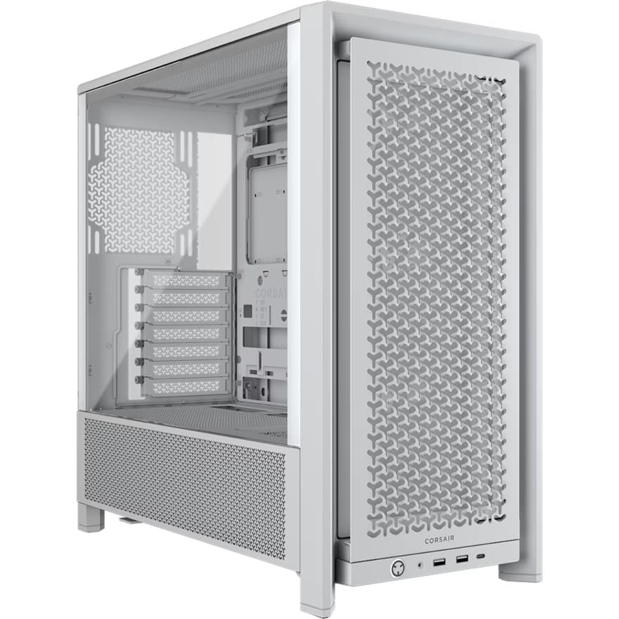 Corsair FRAME 4000D RS Modular Mid-Tower PC Case - White, ATX, 430mm GPU, 170mm CPU cooler, 360mm rad, 1x USB-C 3.2 Gen 2