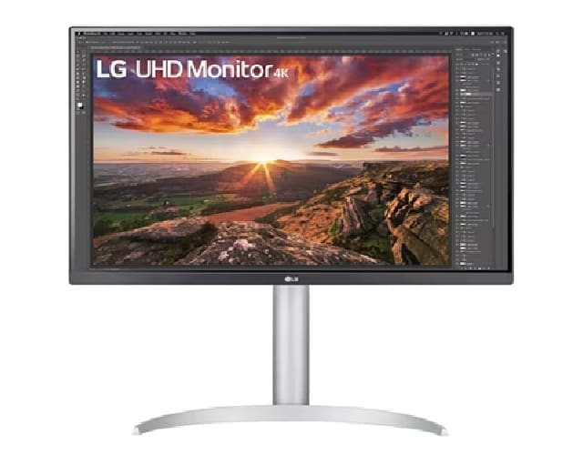 LG 27" 4K UHD IPS Monitor with USB Type-C, HDR400, DCI-P3 95%, AMD FreeSync™, 3840×2160 res, 5ms response, 60Hz, and tilt/height/pivot stand