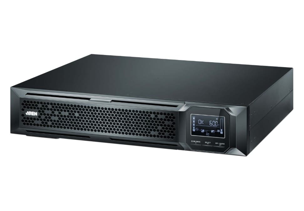 Aten 2000VA/2000W Professional Online UPS with USB/DB9 connection, 8 IEC C13 outlets, optional SNMP support, EPO and RJ port surge protection