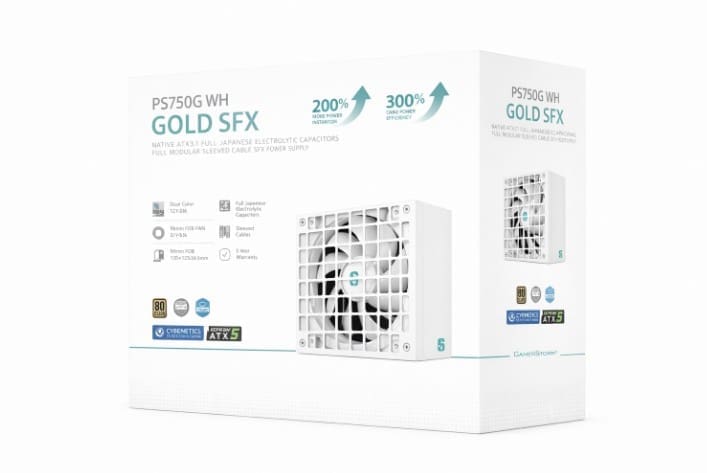 DeepCool PS750G WH 750W Gamer Storm SFX ,Full Japanese Electrolytic Capacitors, Cybenetics Platinum /PPLP Gold, Fluid Dynamic Bearing