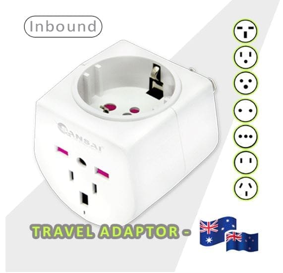 Sansai Universal Travel Adaptor 10A 240V 2400W 50Hz compatible for UK/USA/China/Japan/Italy and more other countries travel in Australia New Zealand
