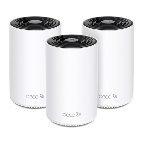 TP-Link Deco XE75 AXE5400 Tri-Band Mesh Wi-Fi 6E System(3-pack) 574 Mbps at 2.4 GHz + 2402 Mbps at 5 GHz + 2402 Mbps at 6 GHz