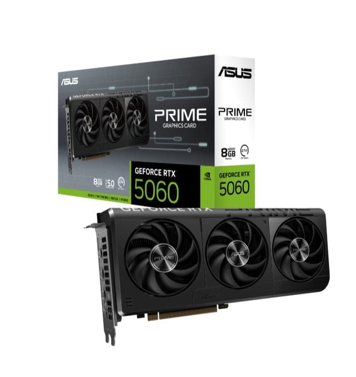 ASUS nVidia GeForce PRIME RTX™ 5060 8GB GDDR7, 3840 CUDA, 2527MHz, 128-bit, 7680x4320, PCIe 5.0
