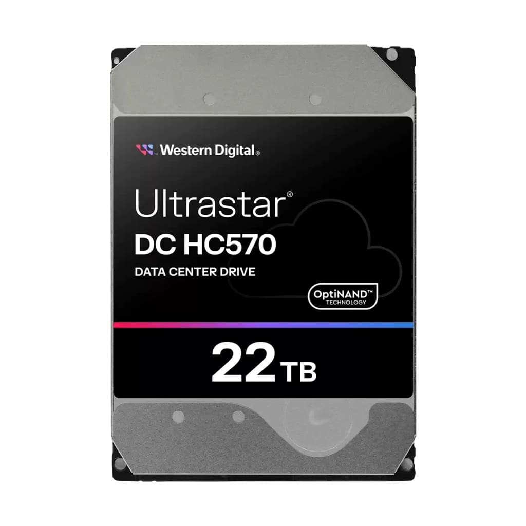 Western Digital Ultrastar DC HC570 22TB: 3.5",SAS, 7200 RPM, 291MB/s, CMR, 512MB cache, TCG, 147×101.6×26.1mm, 750g, 5–60°C, 5Y Warranty