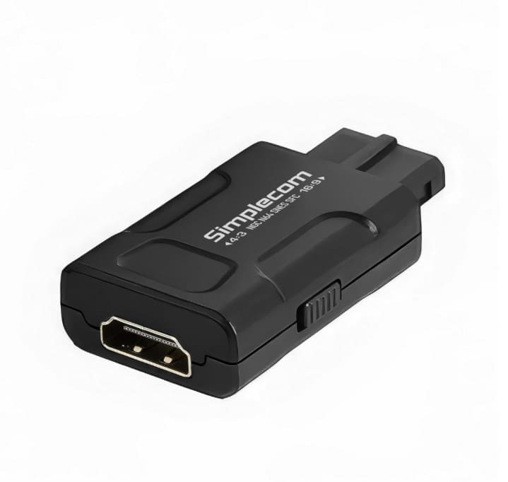 Simplecom CM461v2 HDMI Adapter Composite AV and S-Video to HDMI Converter for Nintendo NGC N64 SNES SFC
