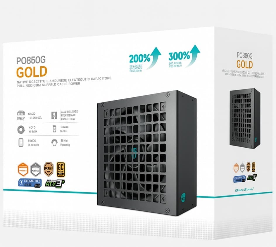 DeepCool PQ850G 850W Gamer Storm 80+ Gold/Cybenetics Fully Modular ATX Power Supply 120mm Fan, Japanese Capacitors, DC to DC, ATX12V V3.1,