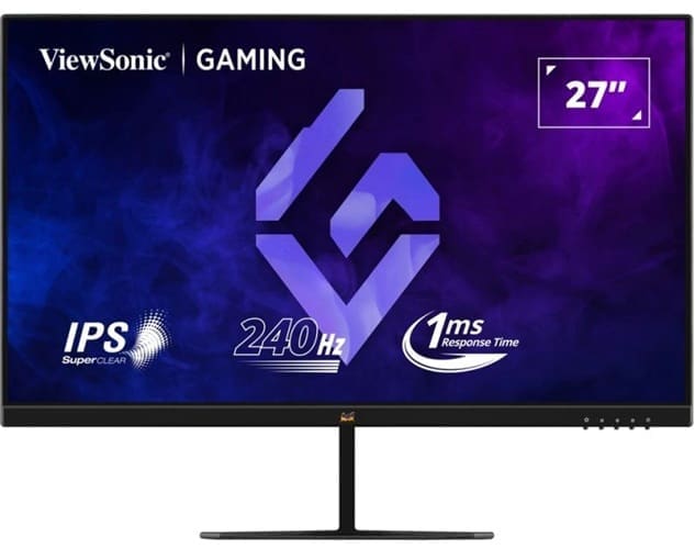 ViewSonic 27" FHD IPS Gaming, 240Hz, 1ms MPRT, HDR10, FreeSync, G‑Sync Compatible, HDMI×2, DP, 178°/178°, 250 Nits, 2×2W Speakers. 3YARW