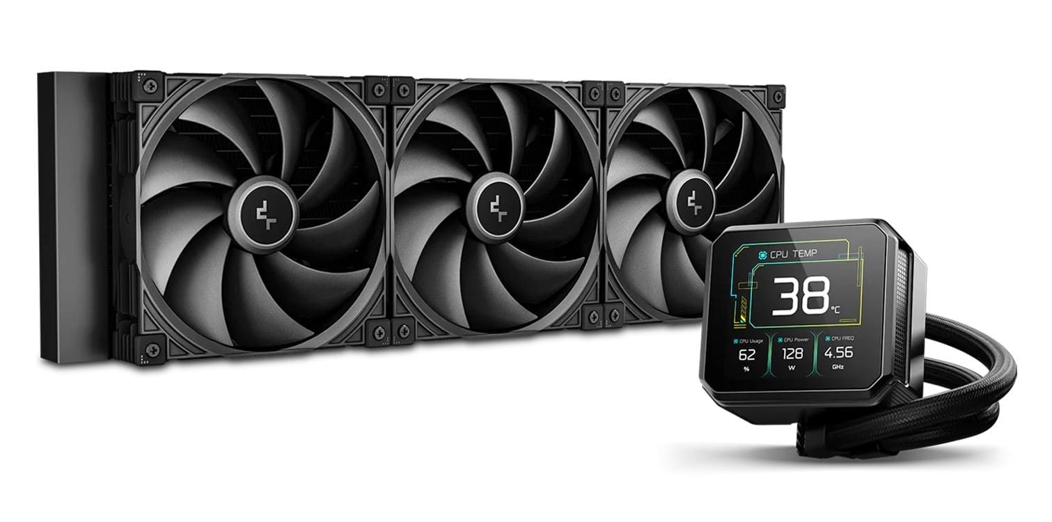 DeepCool SPARTACUS 420 Fully Customisable 6th Gen Liquid Cooler, Thick Tracking Balancing Fans, 3.4" IPS LCD