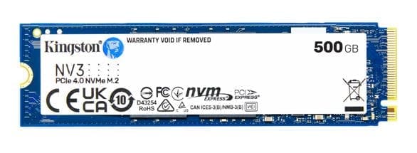 Kingston SNV3S NV3 500G PCle 4.0x4 NVMe M.2 2280 SSD 5000/3000MB/s 3D NAND compaitible Notebook and SFF 5Y Limited