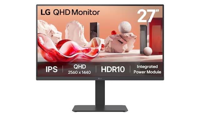 LG 27” 27U710B-B, IPS QHD 2560x1440, HDR10, 75Hz, 5ms, sRGB 99%, HDMI x2, DP 1.4, 5Wx2 speakers