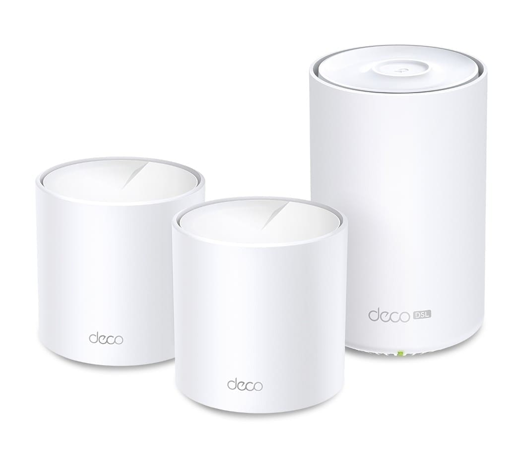 TP-Link Deco X50-DSL(3-pack) AX3000 VDSL Whole Home Mesh WiFi 6 Router, 574 Mbps at 2.4 GHz + 2402 Mbps at 5 GHz, VDSL Profile 35b 350/60 Mbps